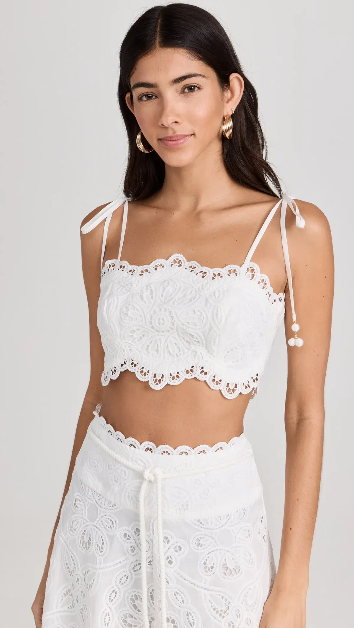 Zimmermann Ottie Embroidered Bodice & Flared Skirt Set Ivory Size 1 / AU 10 - Image 2