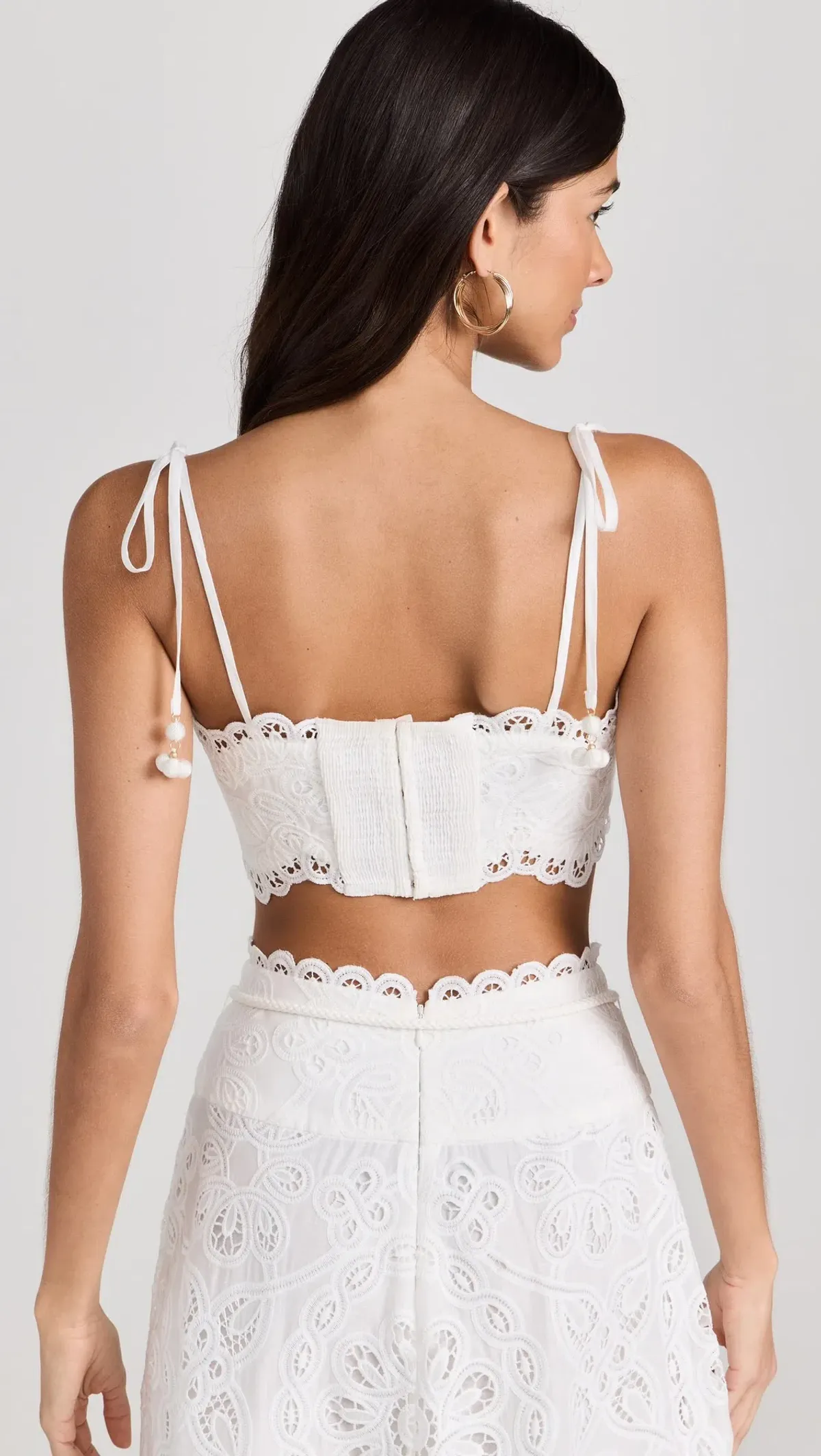 Zimmermann Ottie Embroidered Bodice & Flared Skirt Set Ivory Size 1 / AU 10 - Image 3