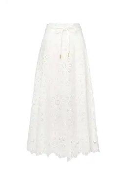 Zimmermann Ottie Embroidered Bodice & Flared Skirt Set Ivory Size 1 / AU 10 for rent on The Volte - image 6