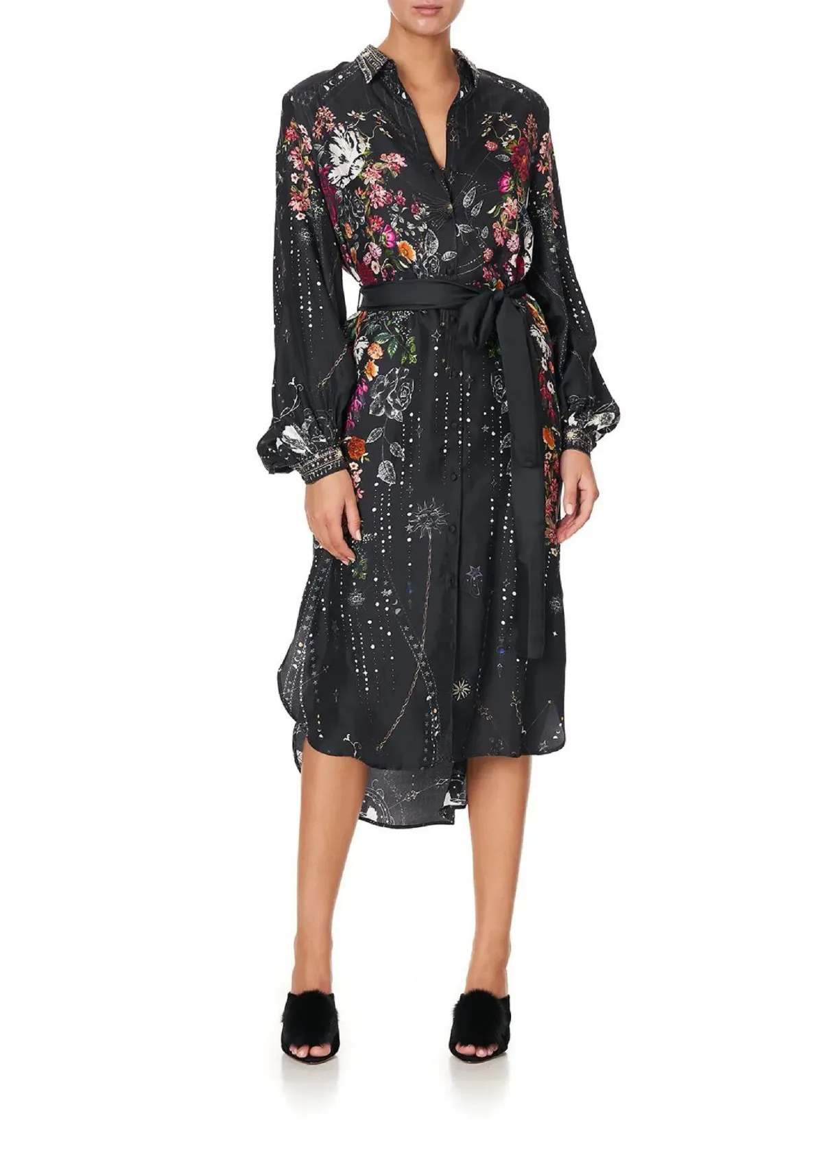 Camilla To The Gypsy High Low Midi Shirt Multi Size M/Au 12 - Image 1