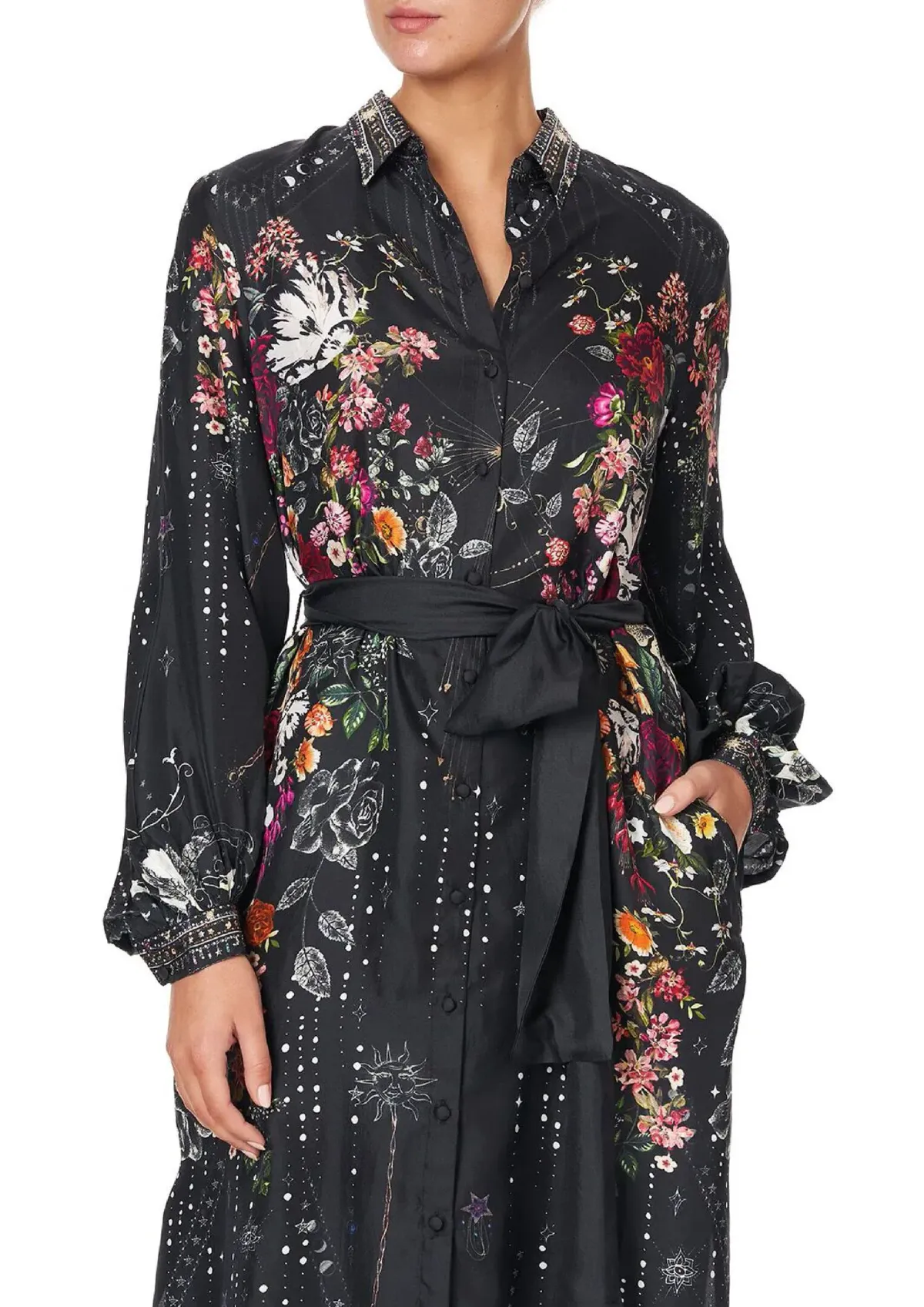 Camilla To The Gypsy High Low Midi Shirt Multi Size M/Au 12 - Image 3