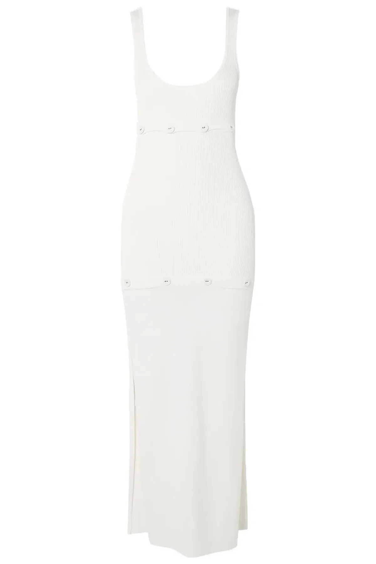 Christopher Esber Button-detail Ribbed Knit Dress White Size 10 - Image 3