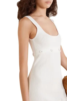 Christopher Esber Button-detail Ribbed Knit Dress White Size 10 for rent on The Volte - image 2