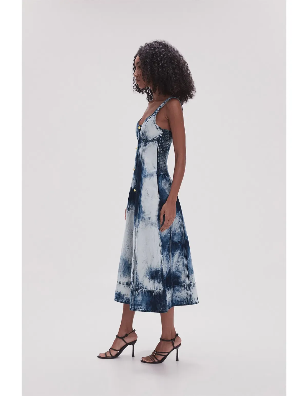 Aje Enigma Denim Midi Dress Print Size 6 - Image 5