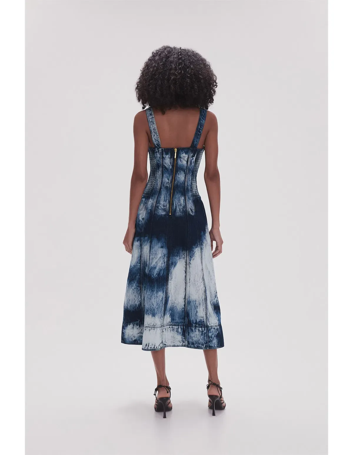 Aje Enigma Denim Midi Dress Print Size 6 - Image 3