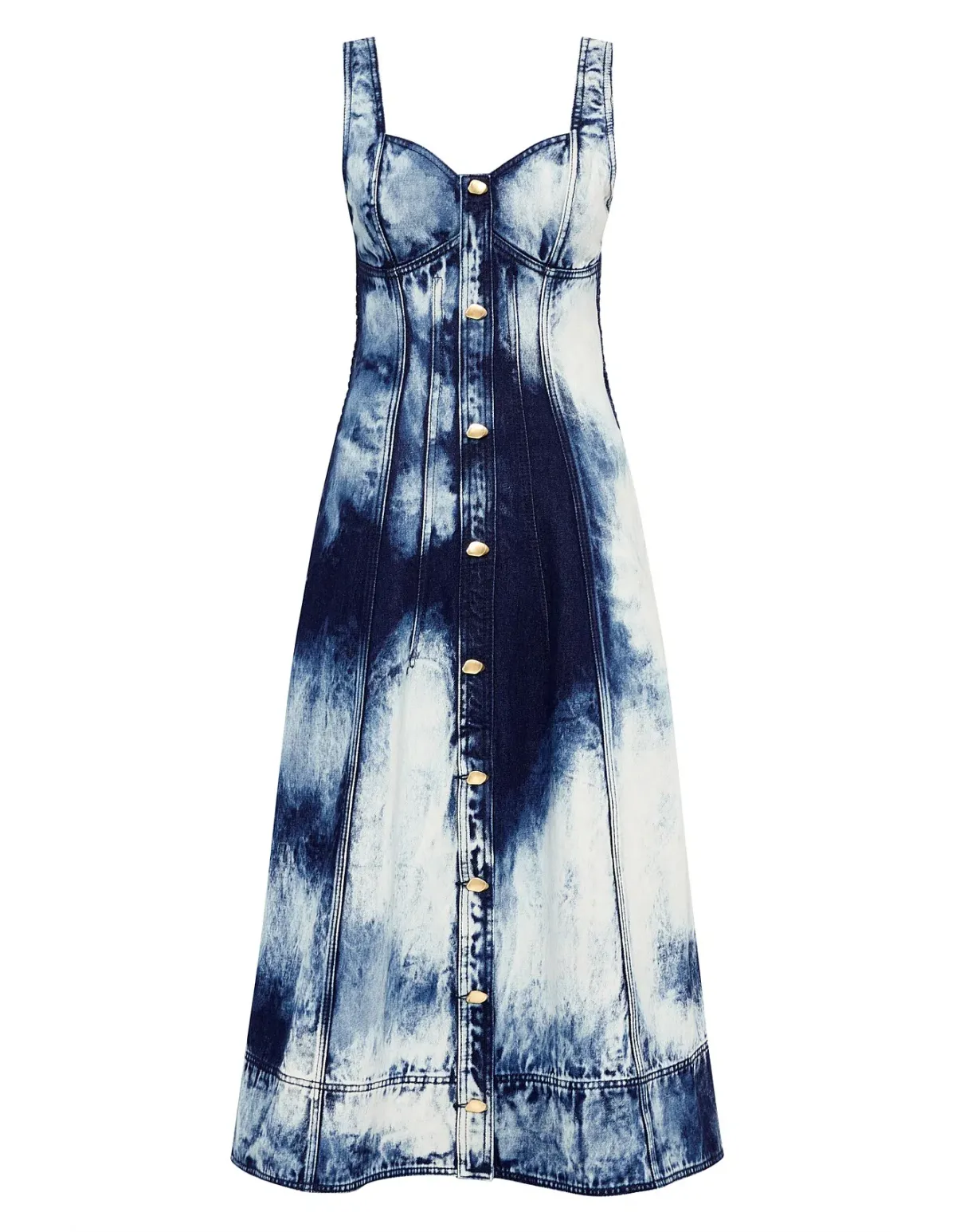 Aje Enigma Denim Midi Dress Print Size 6 - Image 6