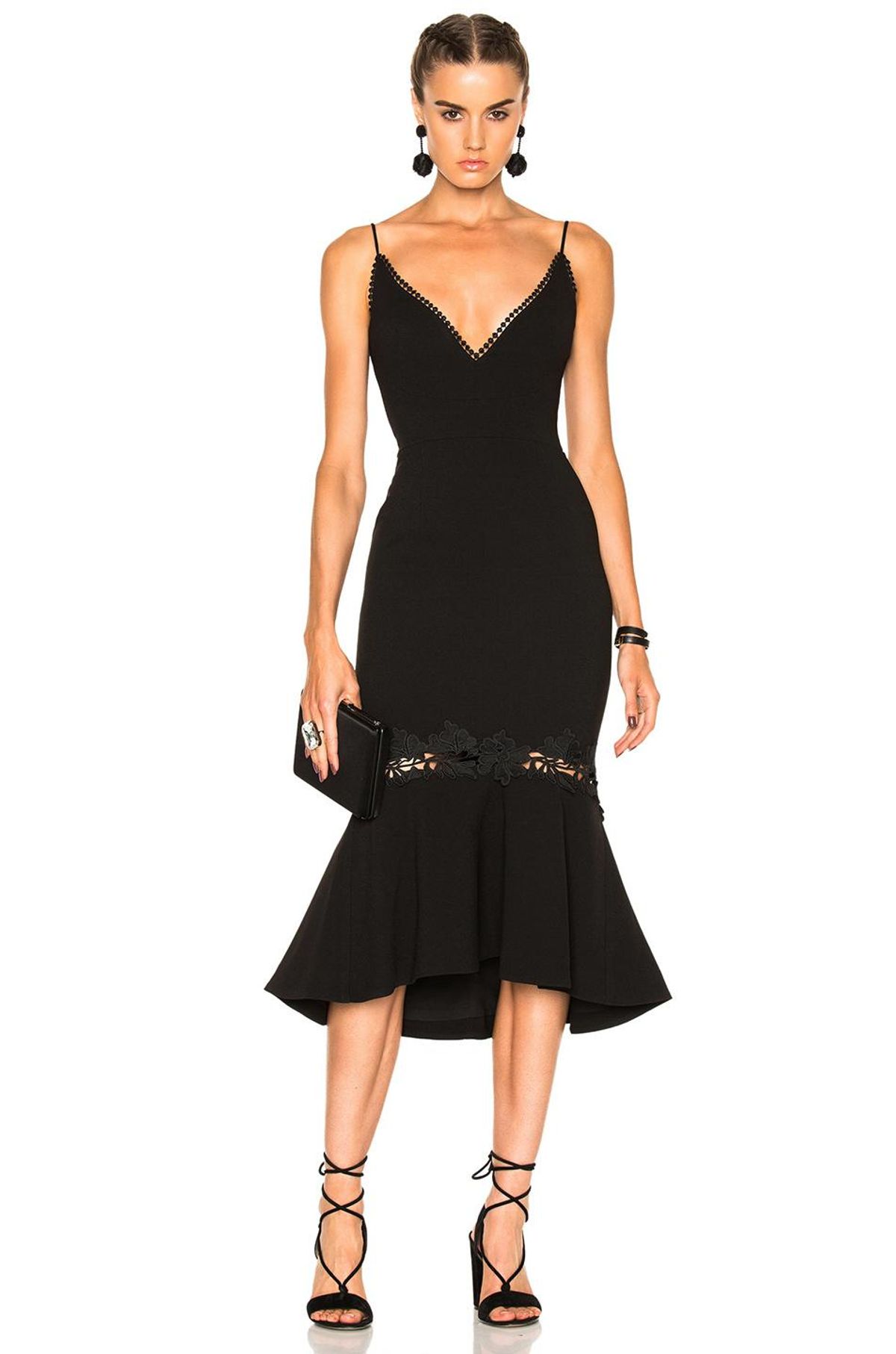 Crepe Fitted Panel Dress - Image 1