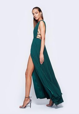 Fame & Partners Allegra Dress - Forest Green for rent on The Volte - image 2