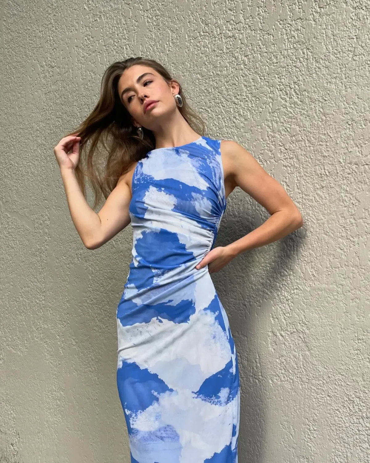 Scanlan Theodore Italian Cloud Print Dress Blue  Size 6 - Image 2