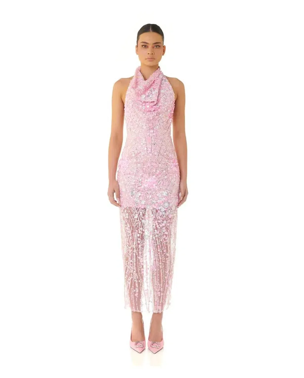 Eliya The Label Laura Midi Dress Pink Size 10 - Image 1