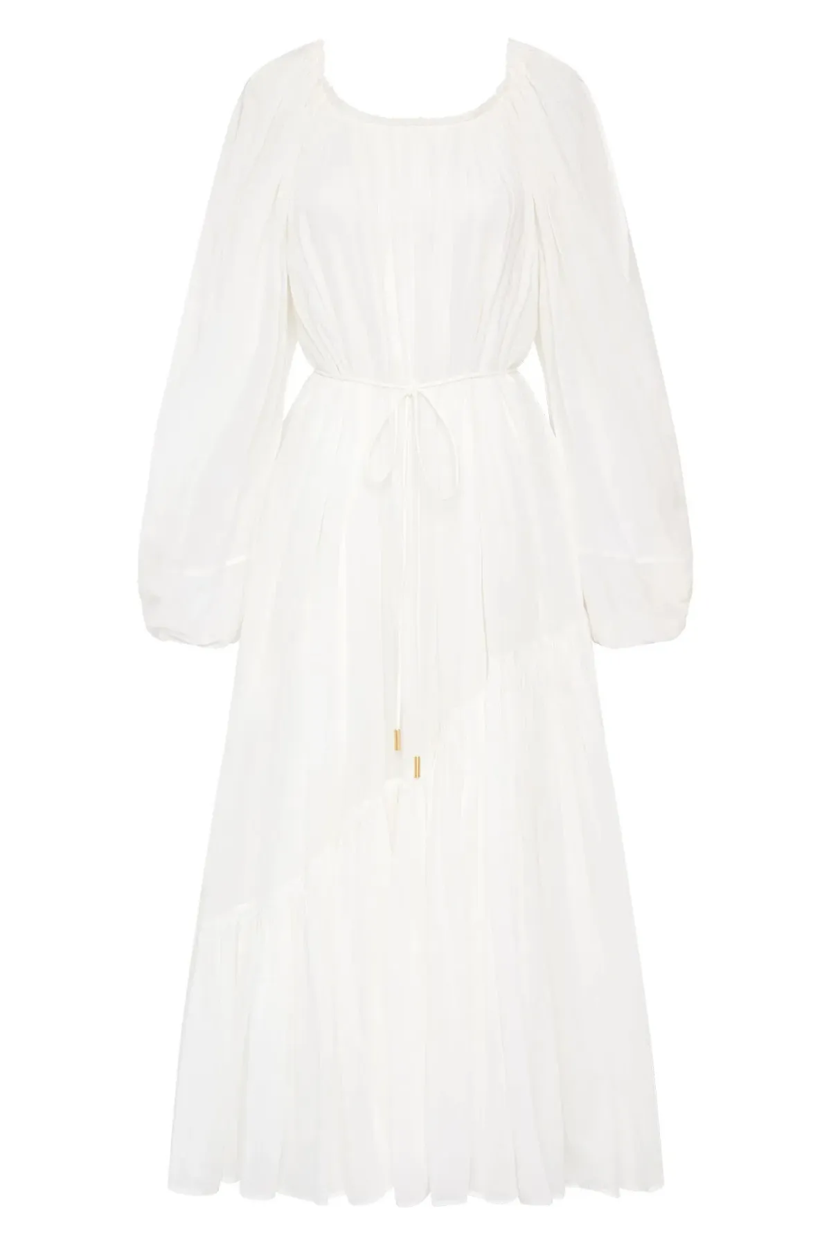 Aje Avani Smock Midi Dress Ivory Size 12 - Image 4