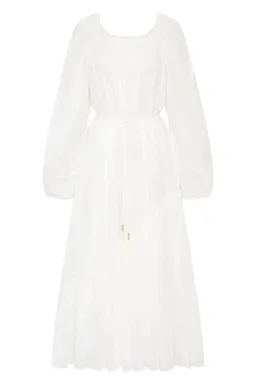 Aje Avani Smock Midi Dress Ivory Size 12 for rent on The Volte - image 4