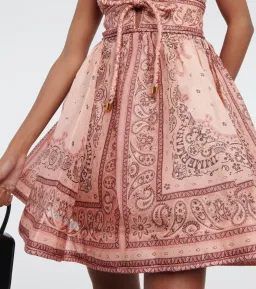 Zimmermann Matchmaker Structured Mini Dress in Pink Bandana Size 8 for rent on The Volte - image 4