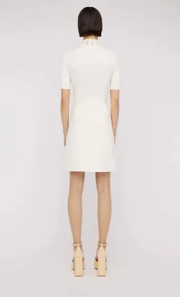 Scanlan Theodore The Crepe Knit Daisy Mini Dress Cream Size XS / AU 6 for rent on The Volte - image 3