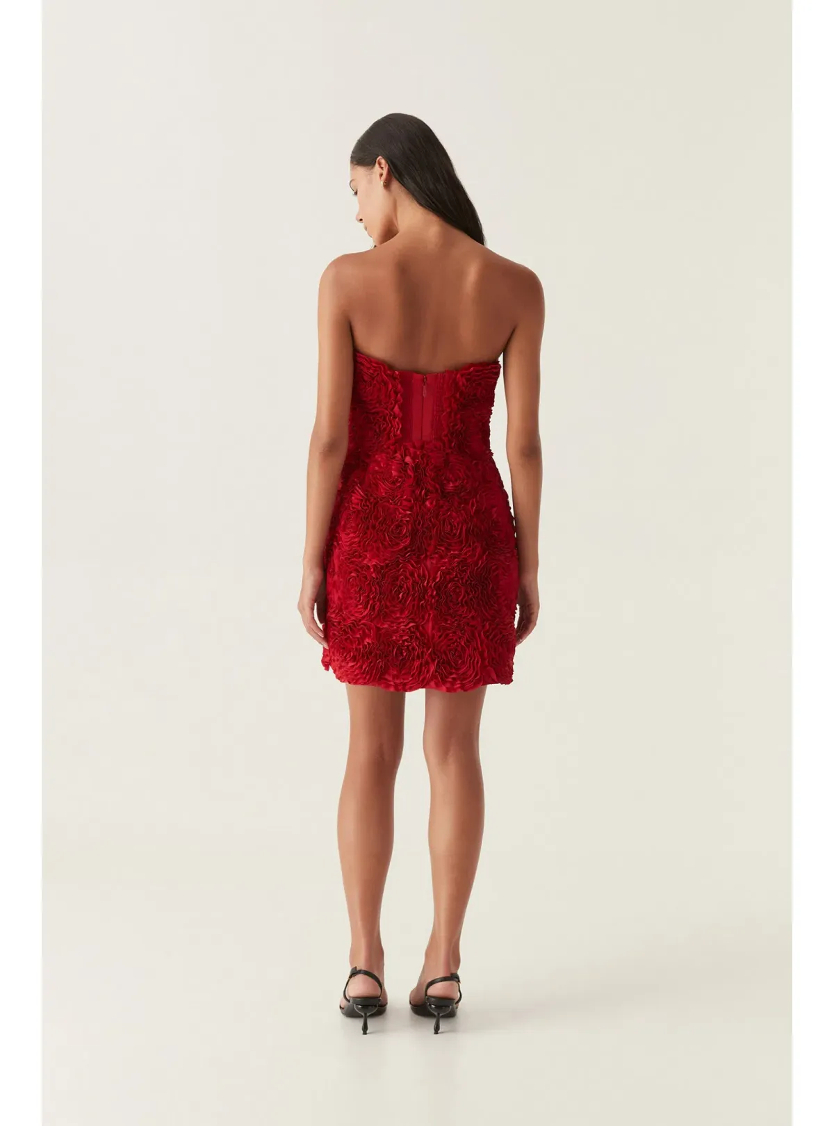 Aje Gazer Rosette Mini Dress Scarlet Red Size AU 6 - Image 3