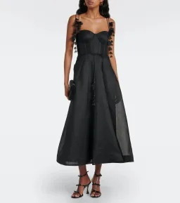 Zimmermann Natura Midi Corset Dress in Black Size 2 / AU 12 for rent on The Volte - image 1