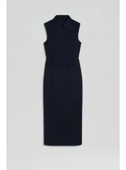 Scanlan Theodore Scuba Pencil Dress Navy Size AU 6 for rent on The Volte - image 4