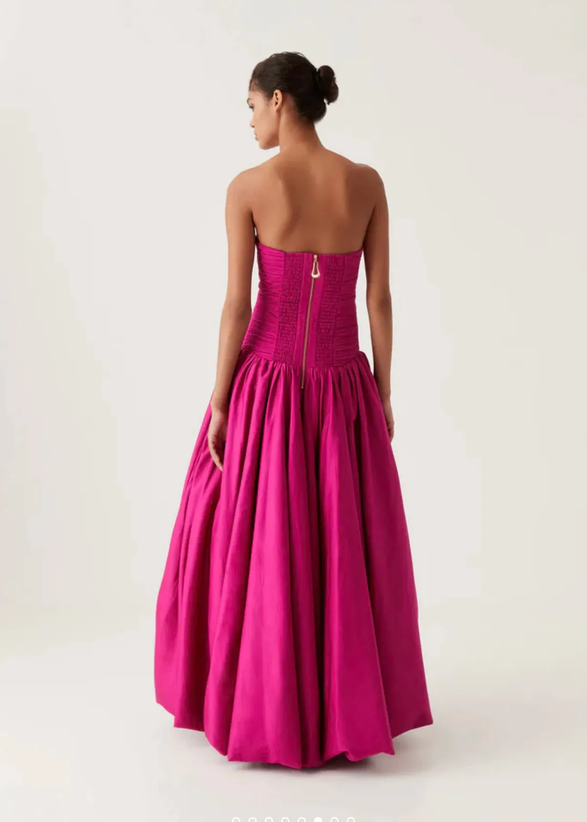 Aje Violette Bubble Hem Maxi Dress Deep Magenta Size AU 6 - Image 4