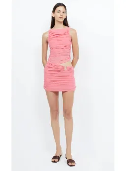 Bec & Bridge Iona Boatneck Mini Dress Grapefruit Pink Size AU 8 for rent on The Volte - image 1