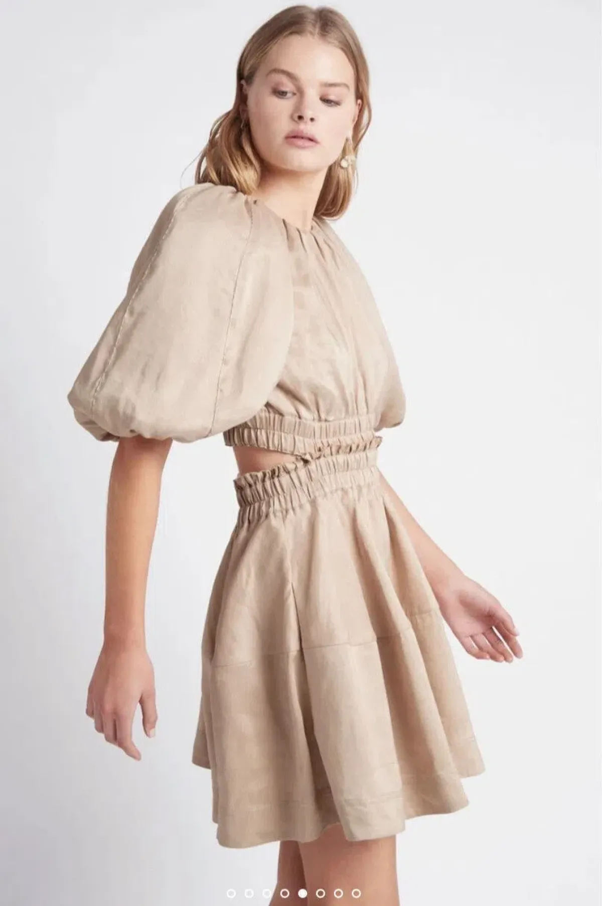 Aje Solitude Cutout Mini Dress Beige Size 10 - Image 2