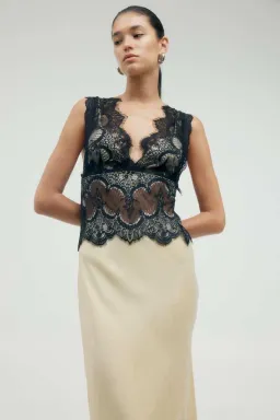 Third Form Visions Lace Deep V Maxi Dress Marshmallow Size 8 for rent on The Volte - image 2