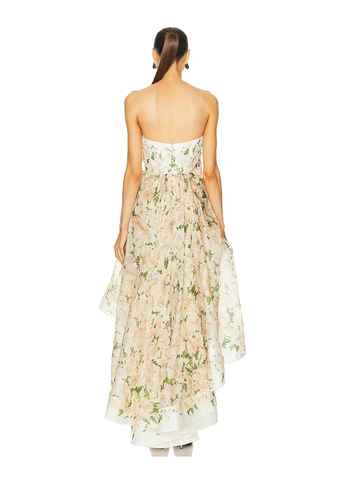 Zimmermann Natura Draped Midi Dress Coral Azalea Size 0/ AU 8 - Image 3