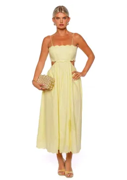 Zimmermann Halliday Scallop Midi Dress Yellow Size 1 / AU 10 for rent on The Volte - image 1
