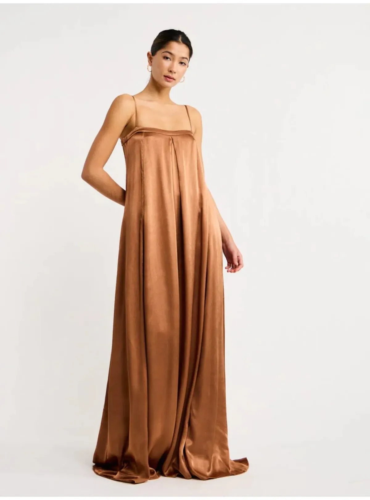 Shona Joy La Lune Column Maxi Dress in Almond Size AU 6 - Image 1