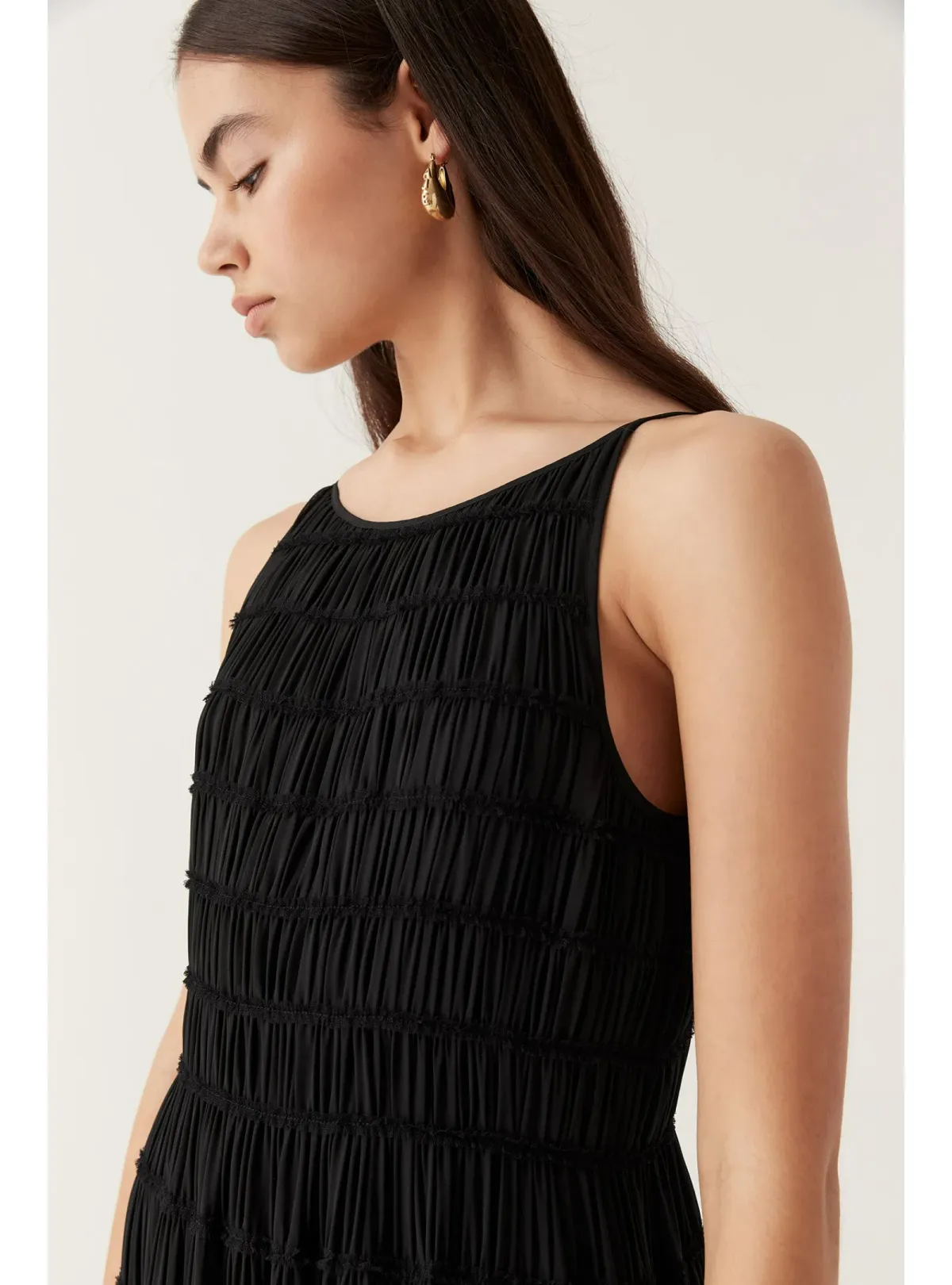 Aje Rosewood Ruched Maxi Dress in Black Size AU 12 - Image 3