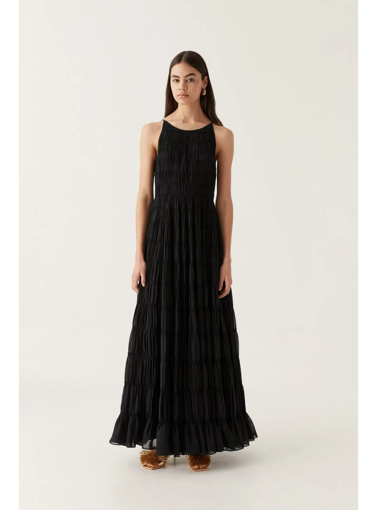 Aje Rosewood Ruched Maxi Dress in Black Size AU 12 - Image 2