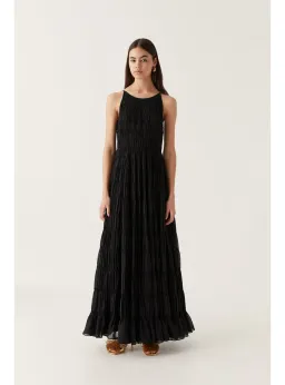Aje Rosewood Ruched Maxi Dress in Black Size AU 12 for rent on The Volte - image 2
