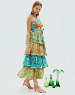 Alemais Dreamer Halter Tier Dress Multi Size 10 for rent on The Volte - image 2