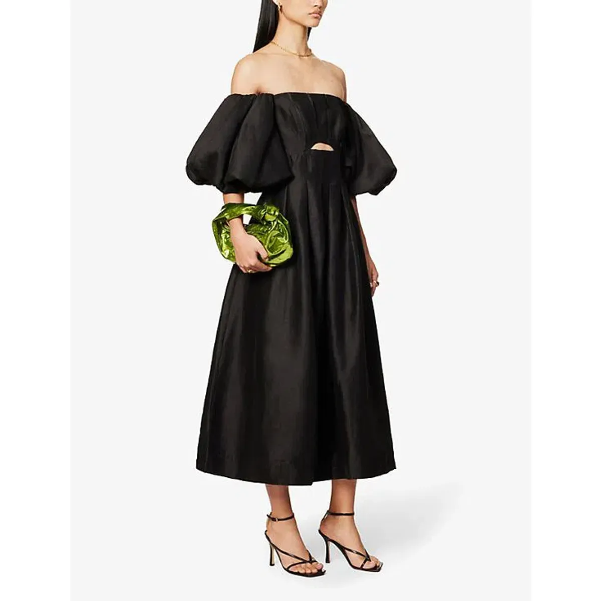 Aje Eugenie Off Shoulder Midi Dress Black Size 10 - Image 2