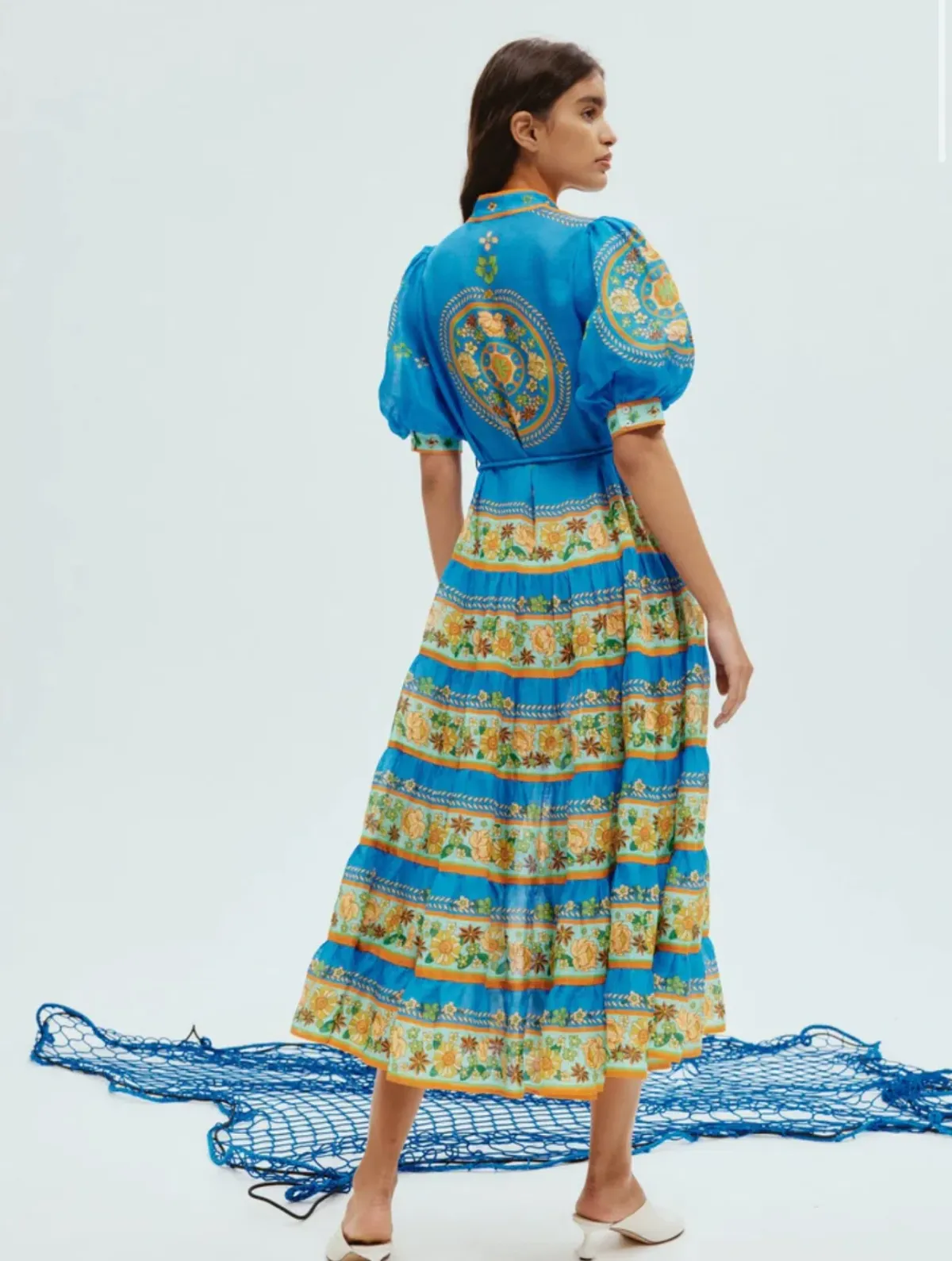 Alemais Linda Tiered Midi Dress Floral Size 10 - Image 3