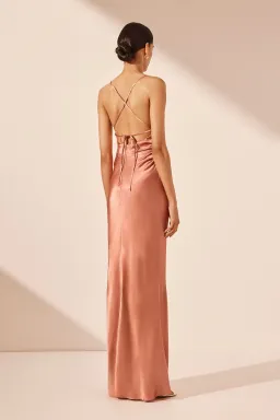Shona Joy La Lune Lace Back Maxi Dress Antique Rose Size 8 for rent on The Volte - image 3