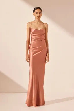 Shona Joy La Lune Lace Back Maxi Dress Antique Rose Size 8 for rent on The Volte - image 1