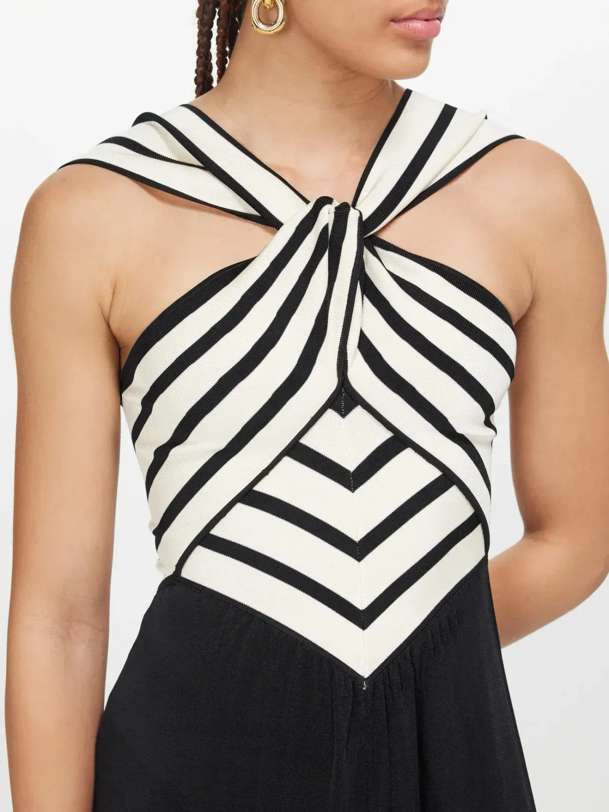 Zimmermann Natura Halter Neck Midi Dress Chevron Size 2 / AU 12  - Image 2