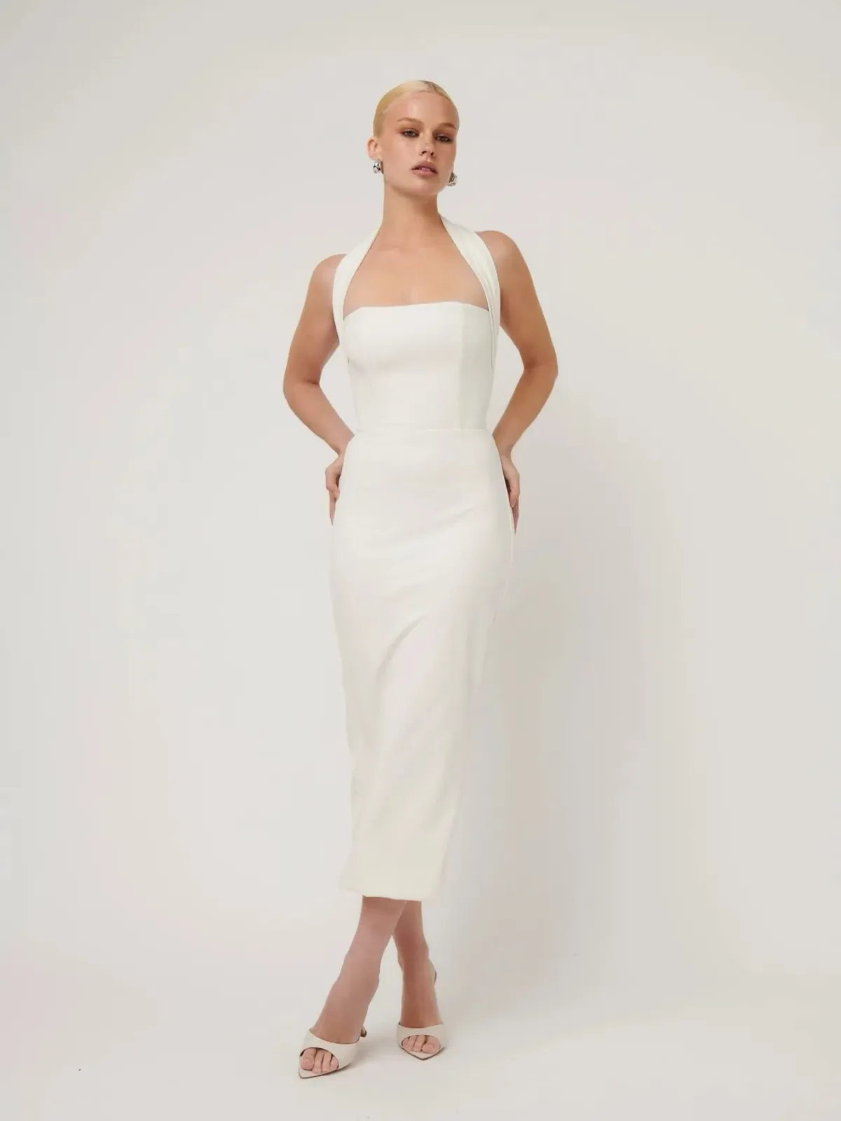Effie Kats Meline Midi Dress in Ivory Size S / AU 8 - Image 1