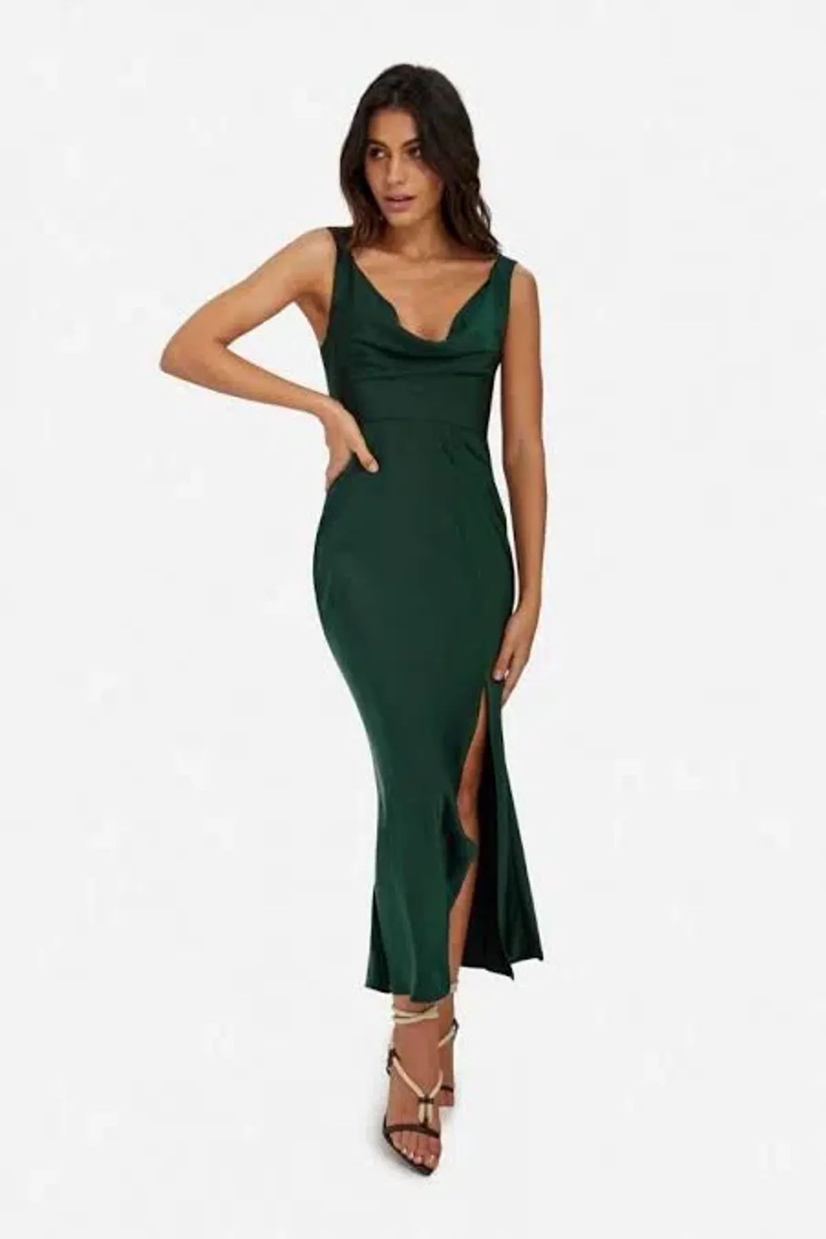 Sheike Macy Cowl Dress Sz14 Forest Size AU 14 - Image 5