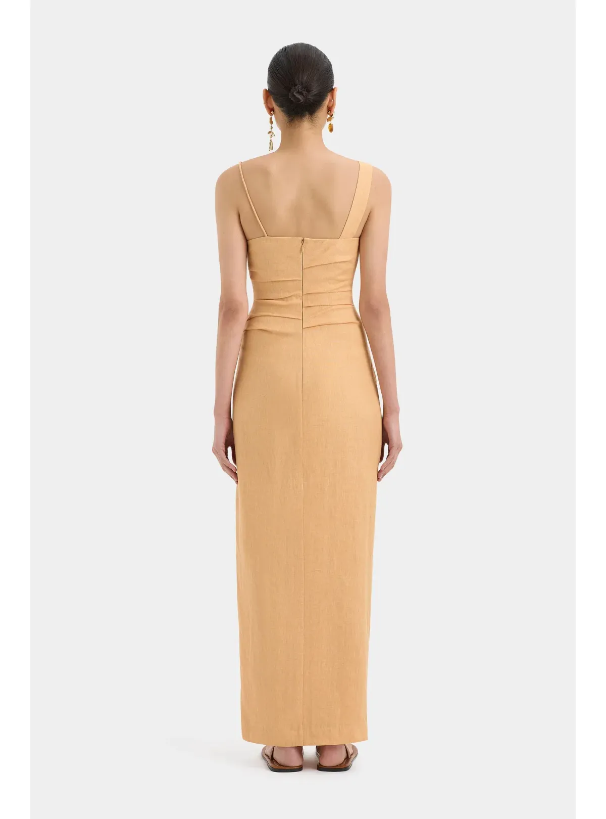 Sir the Label Antonia Beaded Midi Light Tan Size AU 14 - Image 3