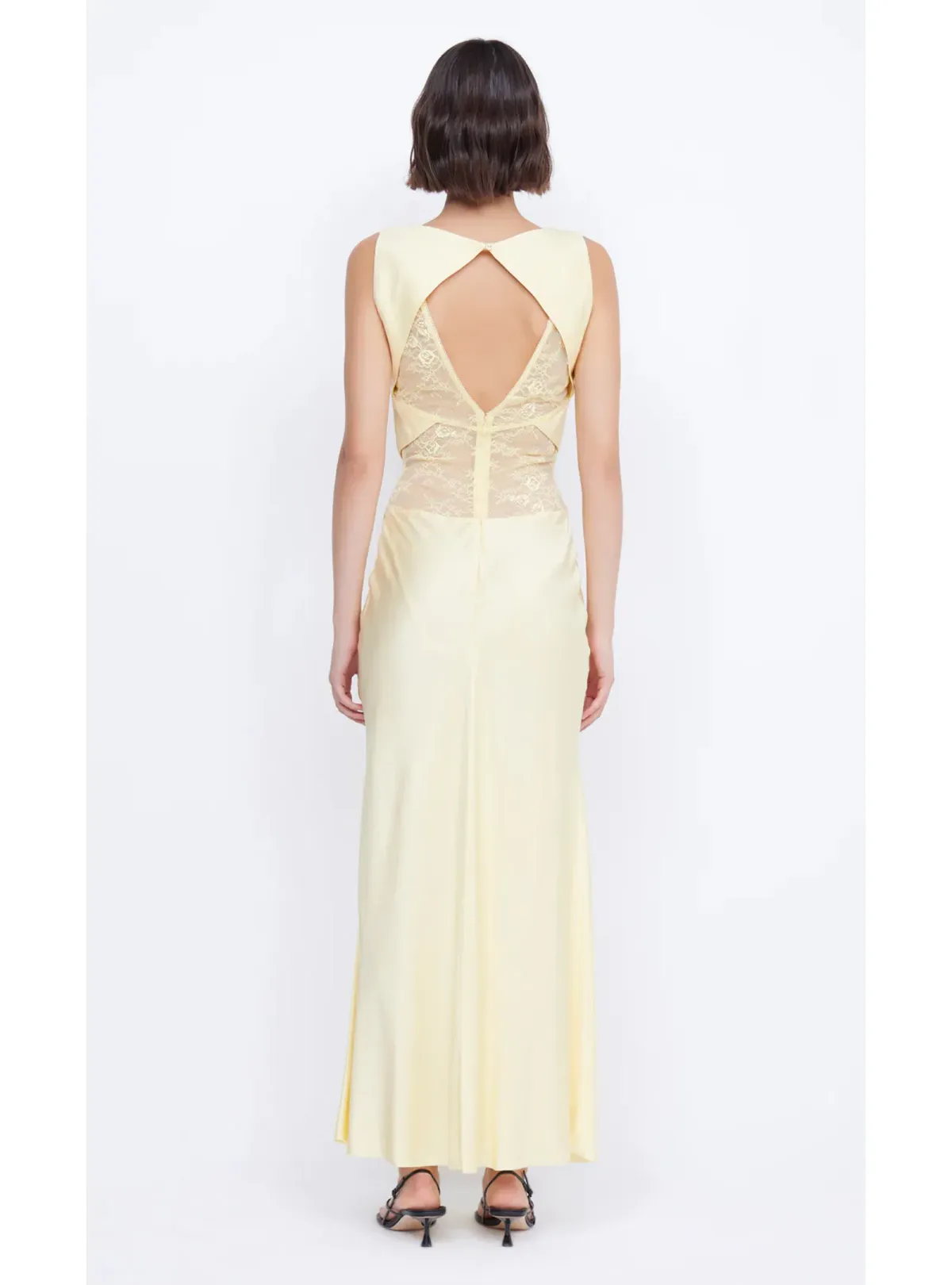Bec & Bridge Juliette V Neck Maxi Dress Butter Yellow Size AU 8 - Image 2