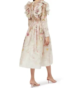 Zimmermann Dancer Laced Midi Dress Alabaster Garden Floral Size 3 / AU 14  for rent on The Volte - image 2