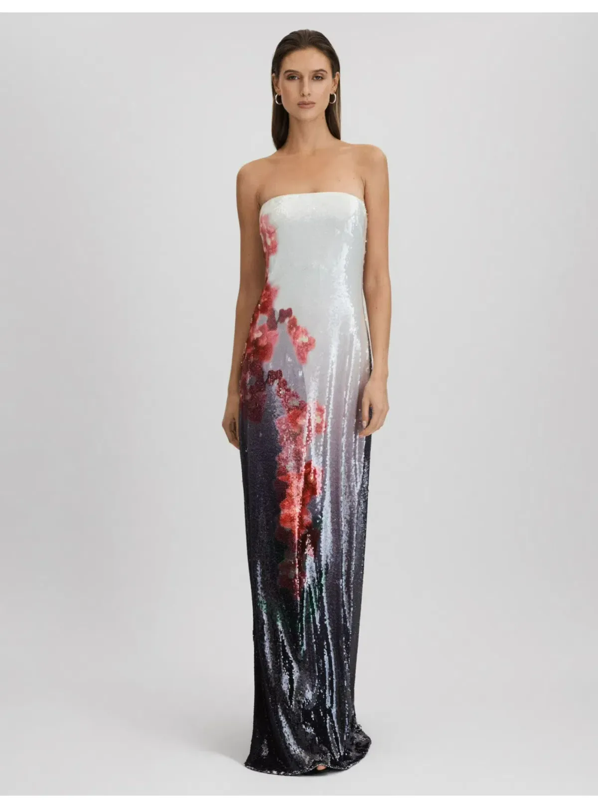 Halston Spencer Sequin Strapless Maxi Dress in Multi Size AU 8 - Image 1