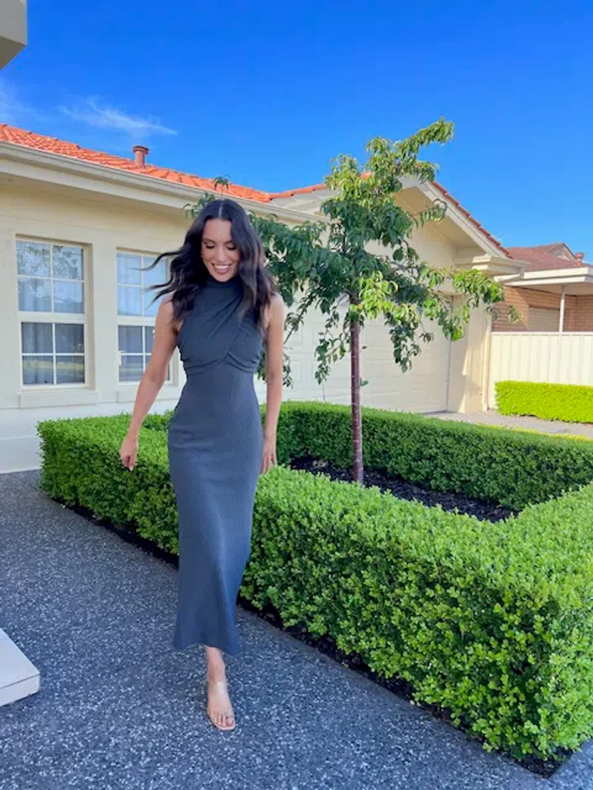 Sheike Phoenix Maxi Dress Grey Size 6 - Image 2