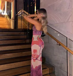 With Harper Lu Slip Dress Mesh Fuchsia Bloom Size 8 for rent on The Volte - image 3