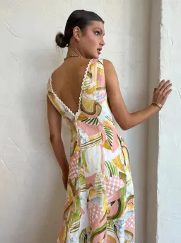 By Nicola Wavy Maxi Dress In Swirl Check SIze 10 for rent on The Volte - image 3