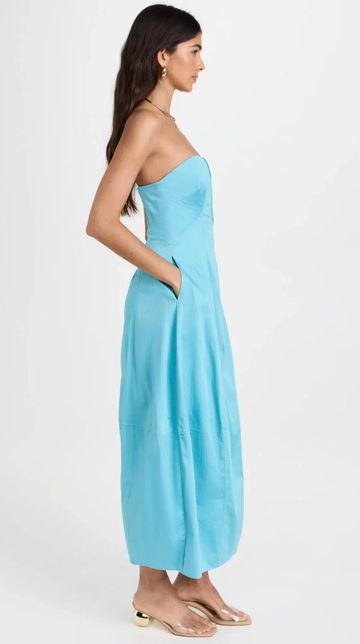 Cult Gaia Chiara Midi Dress Cabana Blue Size AU 6 (US 2) - Image 3