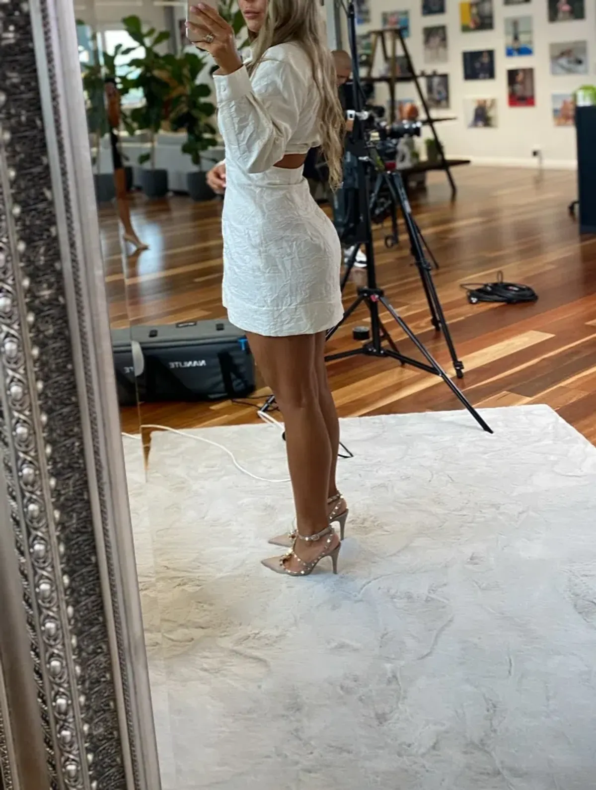 Jacquemus La Robe Cavaou Courte Shirt Mini Dress Beige Size 40 / AU 10 - Image 3