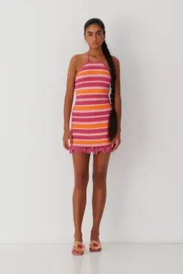 The Wolf Gang Kokomo Crochet Dress Fucshia Multi Size XS/ AU 6 for rent on The Volte - image 1