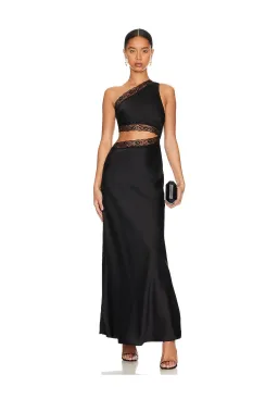 Misha Jillian Satin Dress Black Size 6/XS for rent on The Volte - image 1